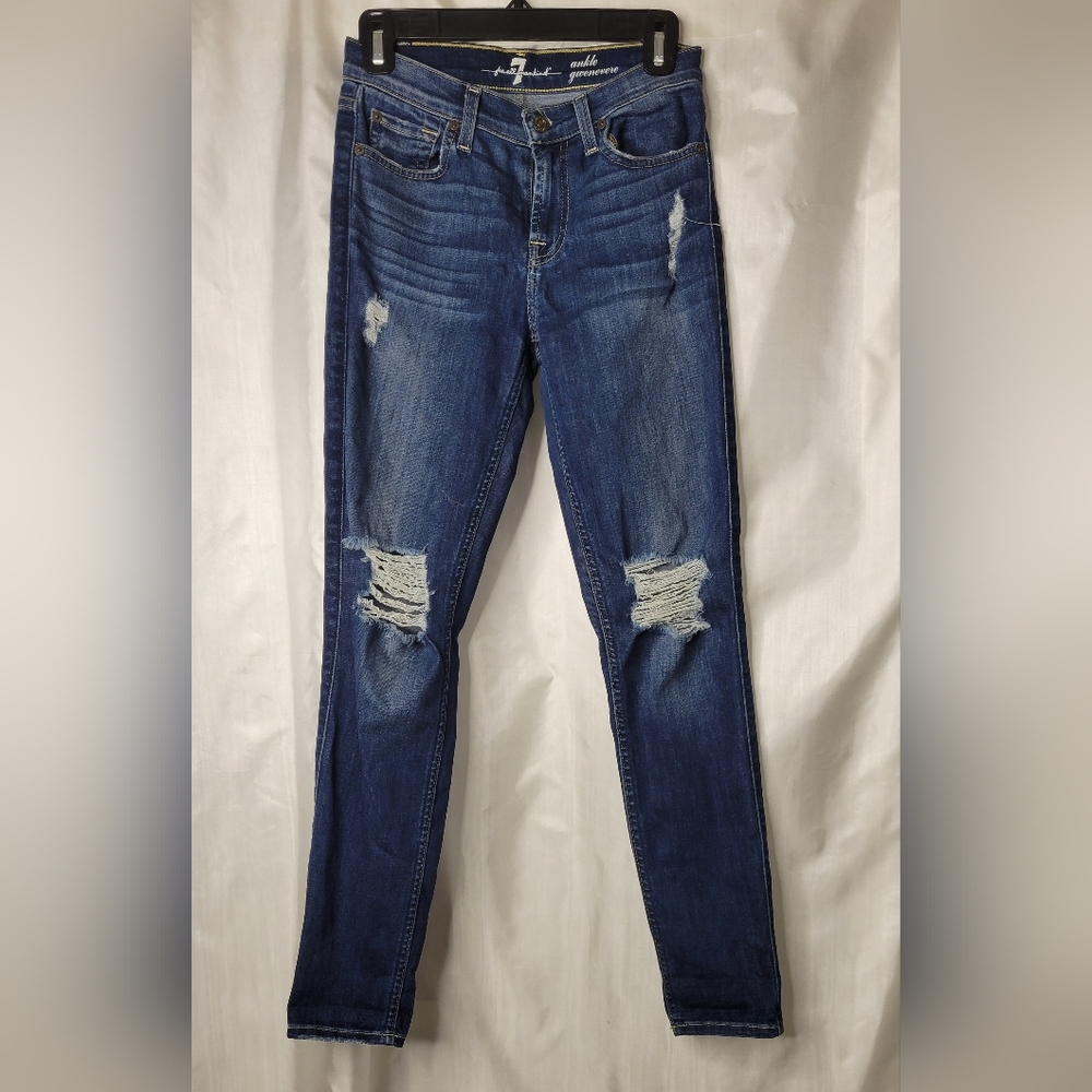 COPY - 7 For All Man Kind deconstructed skinny jeans, mid rise